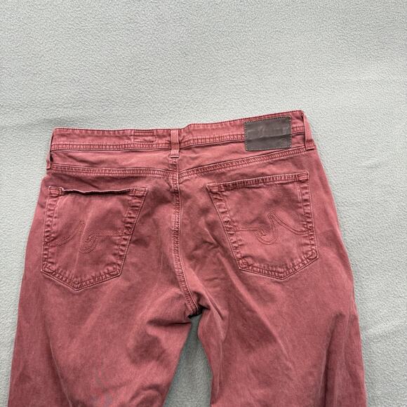 AG Jeans The Graduate Mens 34x34 Oxblood Tailored Leg Straight Fit Stretch Denim - Picture 10 of 10